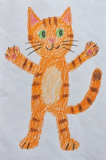 The drawing on paper: Cat