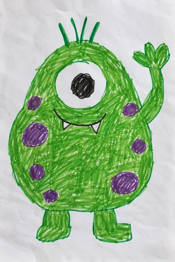 The drawing on paper: Monster